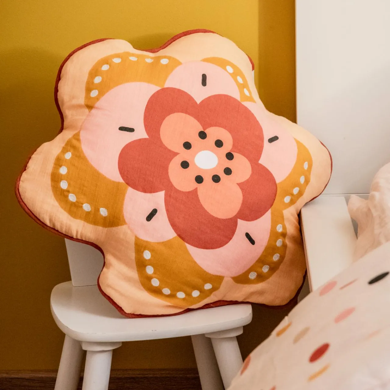 Coussin Et Plaid Enfant|Coussin Et Plaid Enfant|l'Effet Papillon Coussin enfant rond coton (47 x 45 cm) Barbotine Multicolore