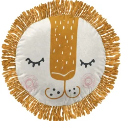 Coussin Et Plaid Enfant|Coussin Et Plaid Enfant|L'EFFET PAPILLON Coussin Lion rond enfant (40 cm) Charlie Multicolore