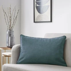 Coussin Et Housse|EMINZA Coussin rectangulaire (40 x 60 cm) Minuit Gris bleu