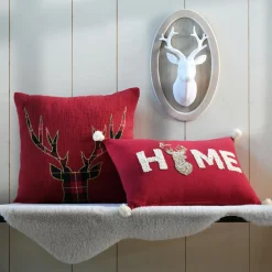 Coussin Et Housse|STOF Coussin rectangulaire coton (35 x 50 cm) Finna Rouge