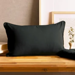 Coussin Et Housse|EMINZA Coussin rectangulaire coton (30 x 50 cm) Pixel Noir