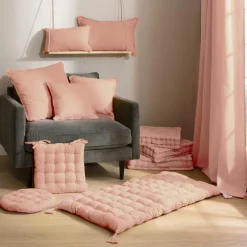 Coussin Et Housse|EMINZA Coussin rectangulaire coton (30 x 50 cm) Pixel Rose Pêche