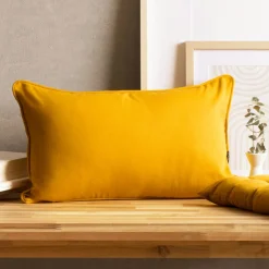 Coussin Et Housse|EMINZA Coussin rectangulaire coton (30 x 50 cm) Pixel Jaune moutarde