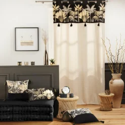 Coussin Et Housse|COTON d'intu017drieur Coussin rectangulaire coton (30 x 50 cm) Karaba Noir