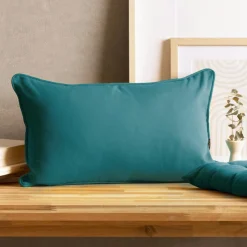 Coussin Et Housse|EMINZA Coussin rectangulaire coton (30 x 50 cm) Pixel Bleu canard