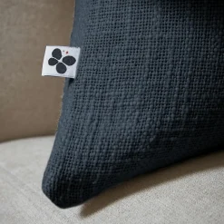 Coussin Et Housse|L'EFFET PAPILLON Coussin rectangulaire coton (40 x 60 cm) Sixtine Bleu nuit