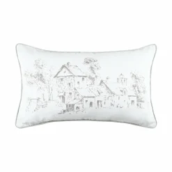 Coussin Et Housse|LOVELY CASA Coussin rectangulaire coton (50 cm) Sophie Ecru