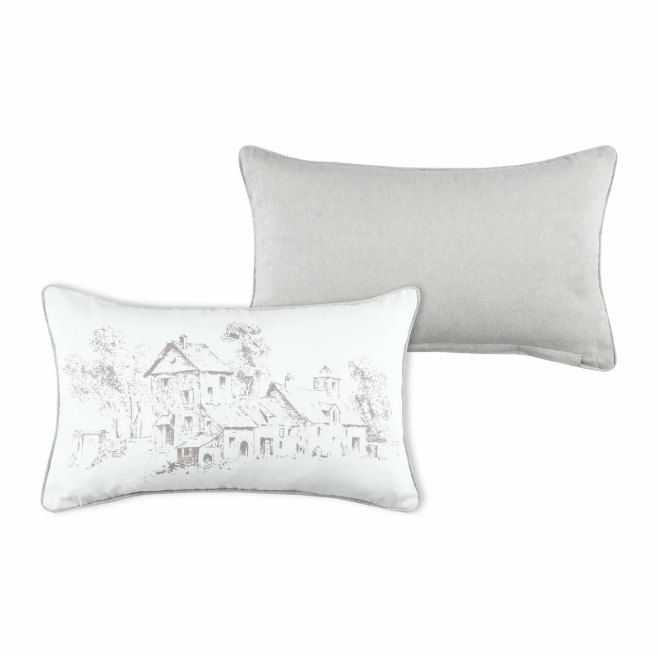 Coussin Et Housse|LOVELY CASA Coussin rectangulaire coton (50 cm) Sophie Ecru