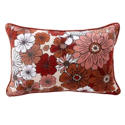 Coussin Et Housse|EMINZA Coussin rectangulaire en gaze de coton (40 x 60 cm) Gaïa Azalée Terracotta