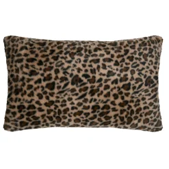 Coussin Et Housse|STOF Coussin rectangulaire fausse fourrure léopard (50 x 80 cm) Fauves Camel