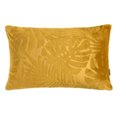 Coussin Et Housse|EMINZA Coussin rectangulaire flanelle (40 x 60 cm) Flore Jaune moutarde