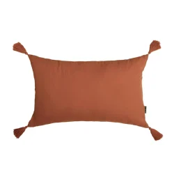 Coussin Et Housse|EMINZA Coussin rectangulaire gaze de coton (40 x 60 cm) Gaïa Terracotta