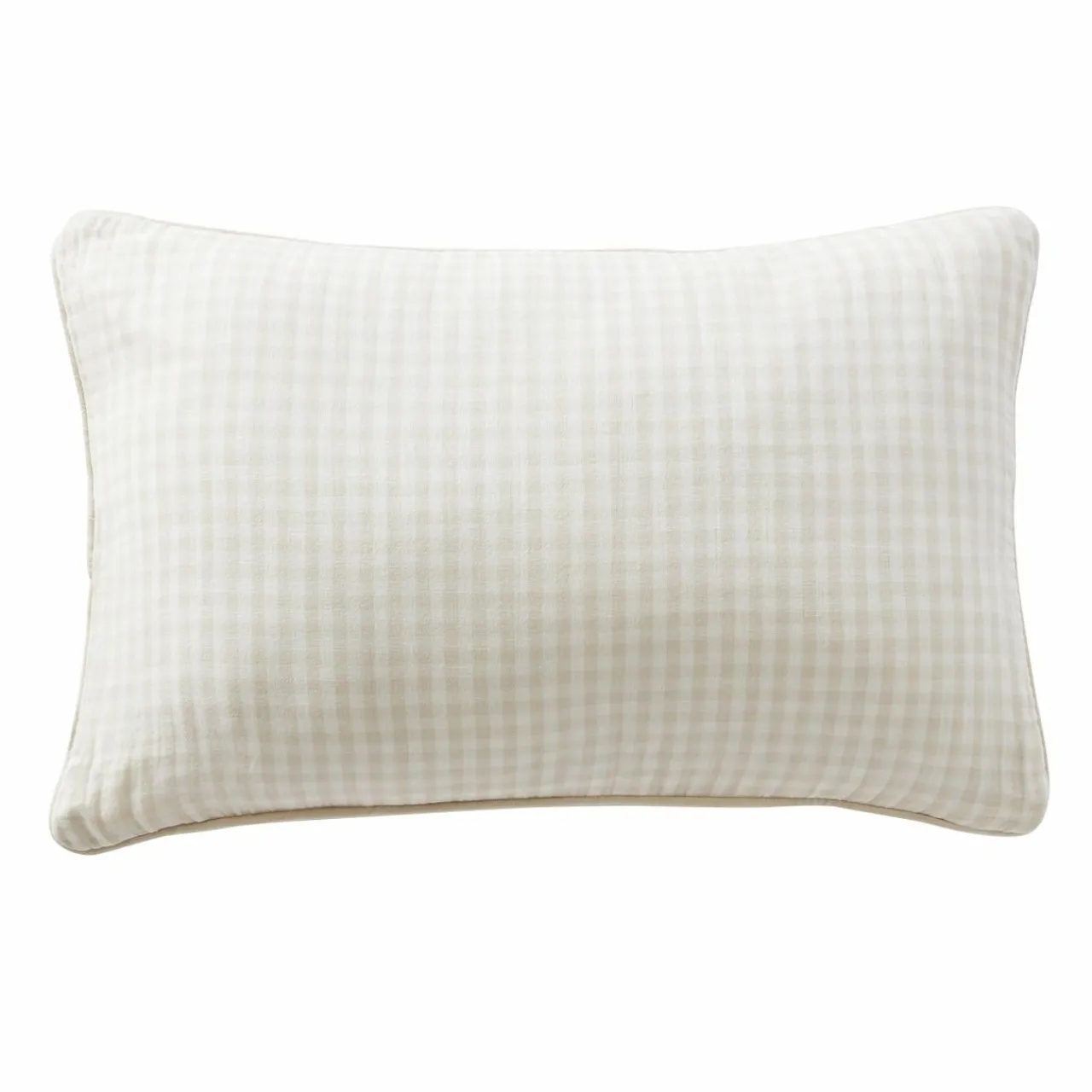 Coussin Et Housse|EMINZA Coussin rectangulaire gaze de coton (40 x 60 cm) Gaïa vichy Beige