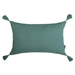Coussin Et Housse|EMINZA Coussin rectangulaire gaze de coton (40 x 60 cm) Gaïa Bleu canard