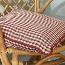 Coussin Et Housse|EMINZA Coussin rectangulaire gaze de coton (40 x 60 cm) Gaïa vichy Terracotta