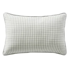 Coussin Et Housse|EMINZA Coussin rectangulaire gaze de coton (40 x 60 cm) Gaïa vichy Vert Eucalyptus