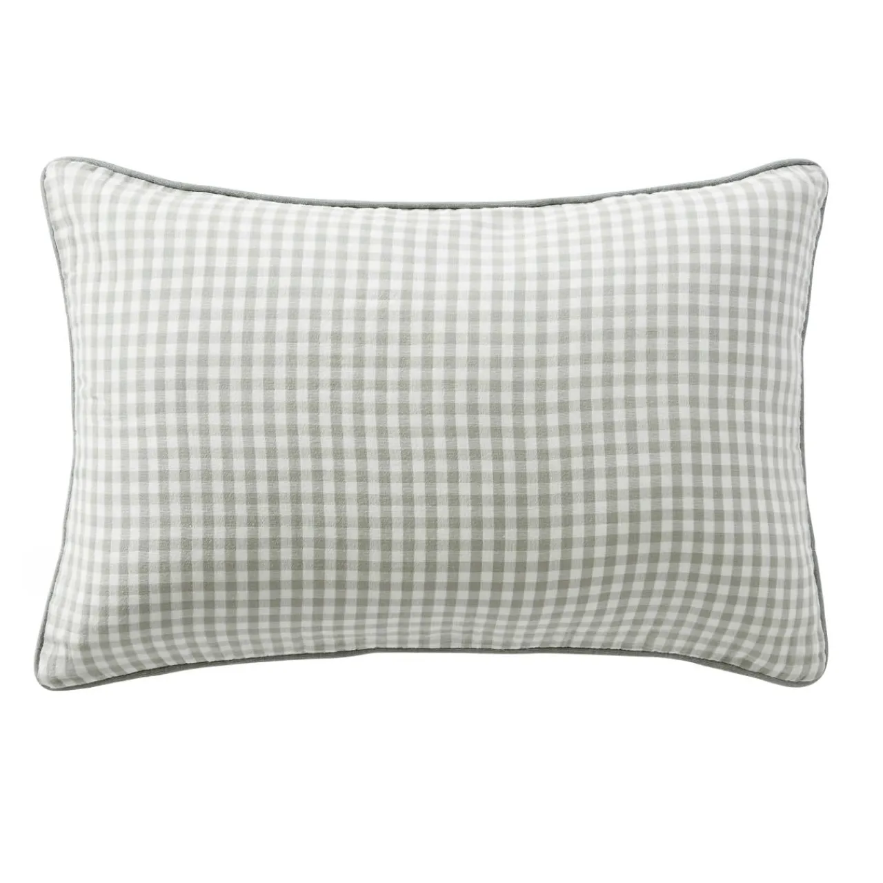 Coussin Et Housse|EMINZA Coussin rectangulaire gaze de coton (40 x 60 cm) Gaïa vichy Vert Eucalyptus