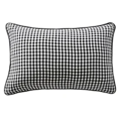 Coussin Et Housse|EMINZA Coussin rectangulaire gaze de coton (40 x 60 cm) Gaïa vichy Noir