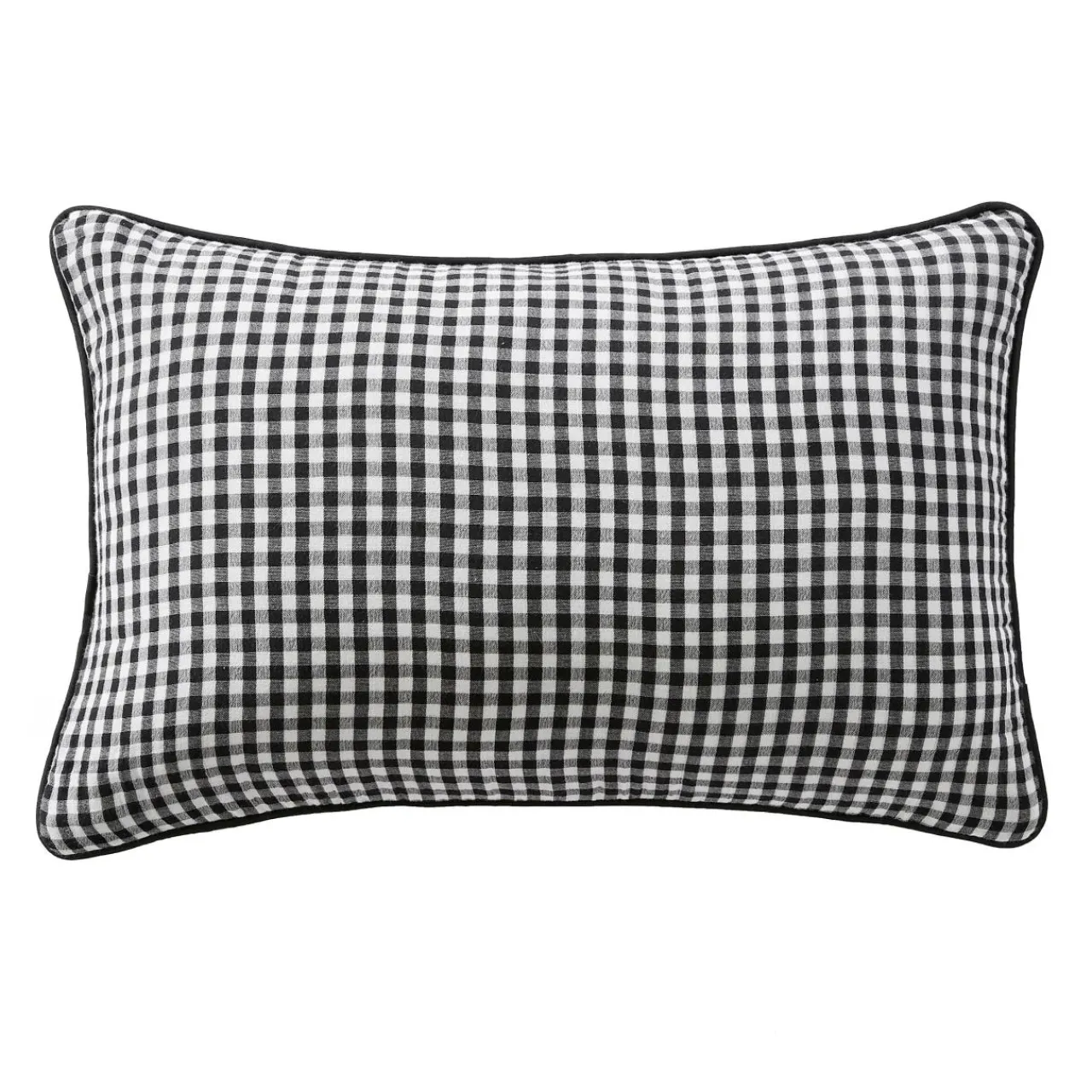 Coussin Et Housse|EMINZA Coussin rectangulaire gaze de coton (40 x 60 cm) Gaïa vichy Noir