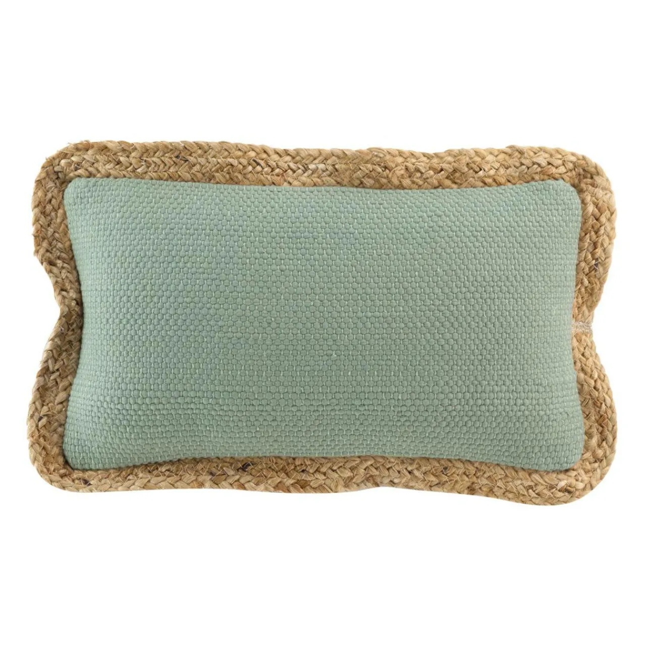 Coussin Et Housse|DOUCEUR D'INTERIEUR Coussin rectangulaire jute et coton (30 x 50 cm) Akina Vert sauge