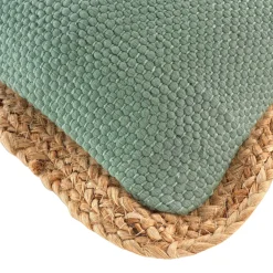 Coussin Et Housse|DOUCEUR D'INTERIEUR Coussin rectangulaire jute et coton (30 x 50 cm) Akina Vert sauge