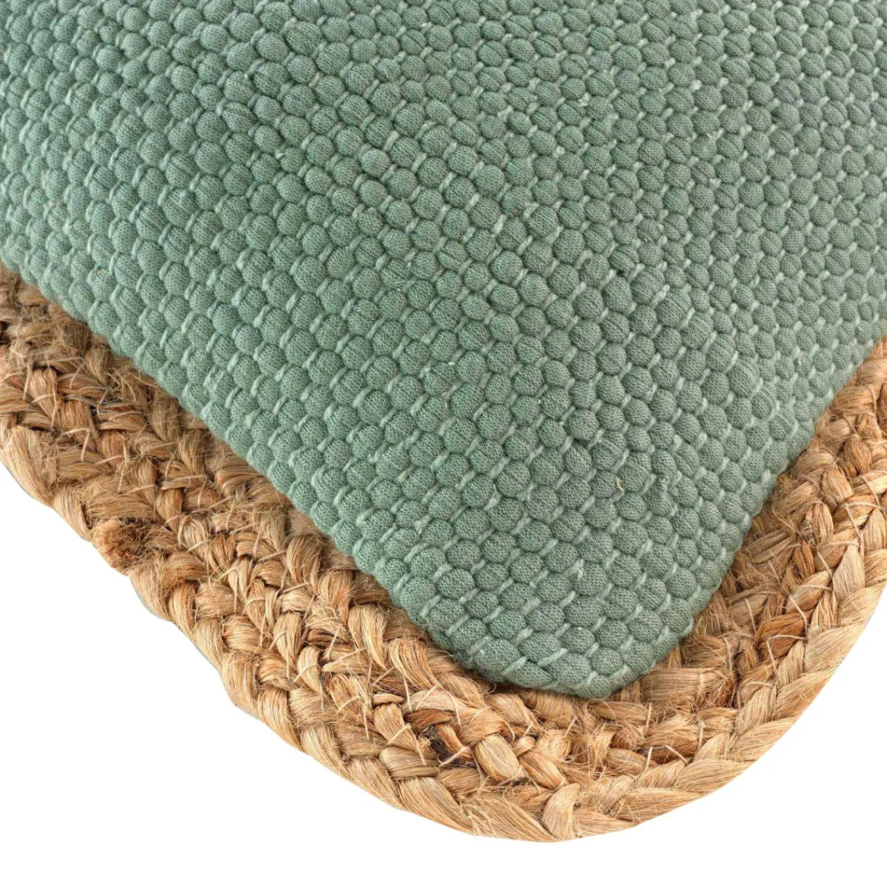 Coussin Et Housse|DOUCEUR D'INTERIEUR Coussin rectangulaire jute et coton (30 x 50 cm) Akina Vert sauge