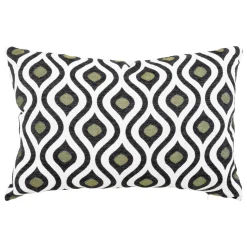 Coussin Et Housse|Atmosphera, cru017dateur d'intu017drieur Coussin rectangulaire polycoton (35 x 58 cm) Twist Noir