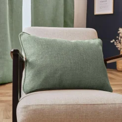 Coussin Et Housse|EMINZA Coussin rectangulaire tissé (40 x 60 cm) Alba Vert romarin