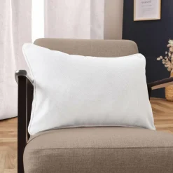 Coussin Et Housse|EMINZA Coussin rectangulaire tissé (40 x 60 cm) Alba perle Blanc