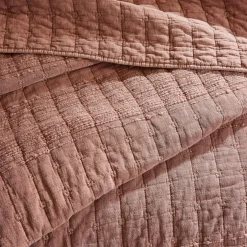 Couvre-Lit Et Édredon|EMINZA Couvre-lit coton matelassé (240 x 260 cm) Lena Terracotta