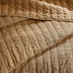 Couvre-Lit Et Édredon|EMINZA Couvre-lit coton matelassé (240 x 260 cm) Lena Camel