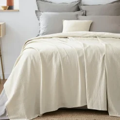 Plaid Et Jeté|Couvre-Lit Et Édredon|EMINZA Couvre-lit coton tissé (220 x 250 cm) Léa pampa Beige