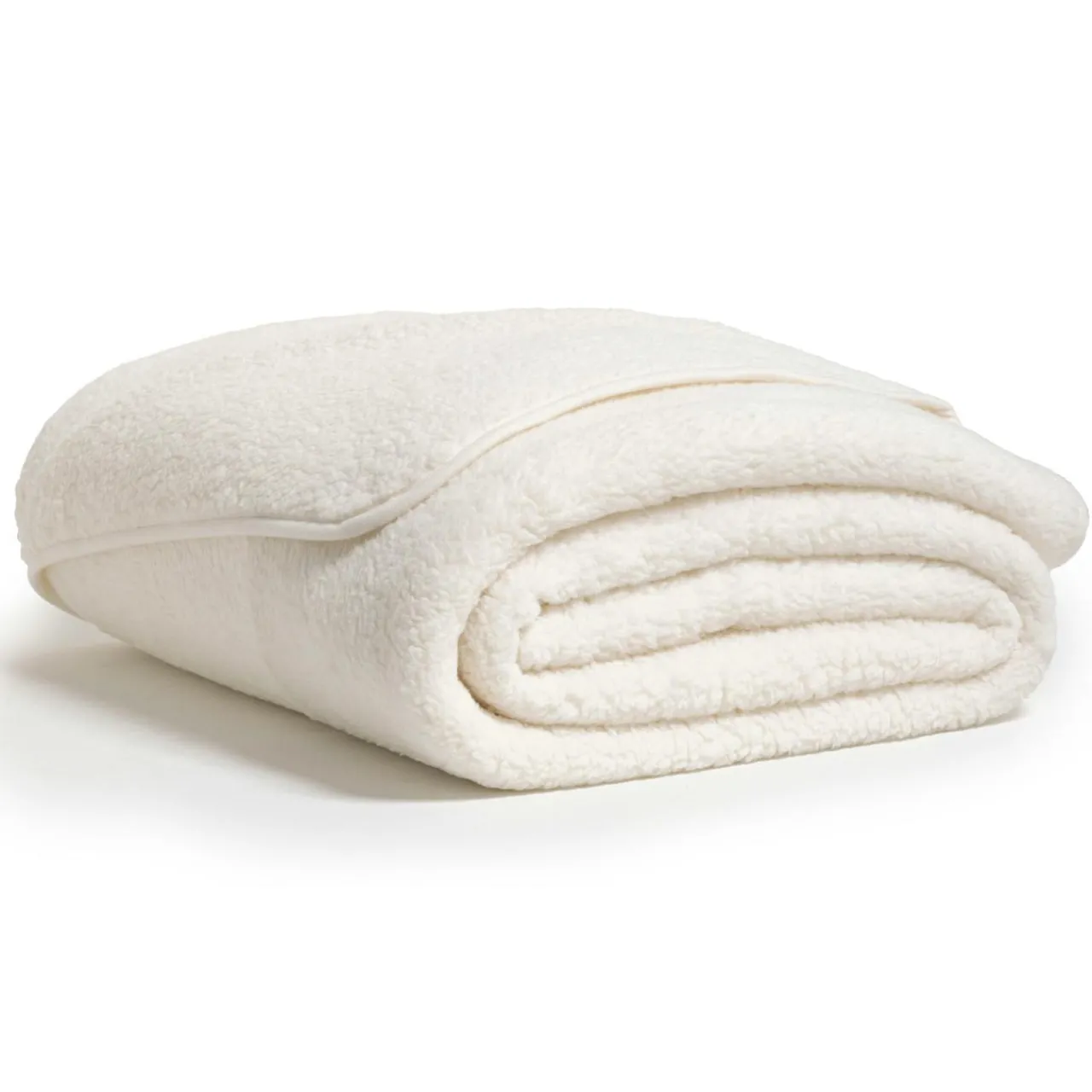 Couvre-Lit Et Édredon|douceur d'intu017drieur Couvre-lit effet sherpa (240 x 220 cm) Calinou Ecru