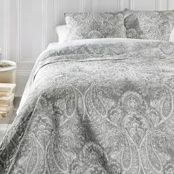 Couvre-Lit Et Édredon|ATMOSPHERA Couvre-lit et taies d'oreiller (240 x 260 cm) Marie Gris clair