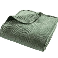 Couvre-Lit Et Édredon|douceur d'intu017drieur Couvre-lit matelassé et deux taies d'oreiller (220 x 240 cm) Solange cédre Vert