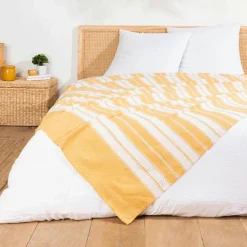 Couvre-Lit Et Édredon|DOUCEUR D'INTERIEUR Couvre-lit polycoton (180 x 220 cm) Abby curry Jaune
