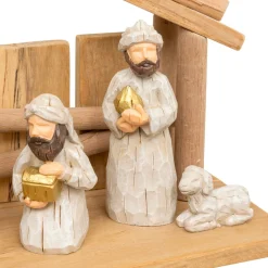 Crèche De Noël|JJA Crèche de Noël complète (H30 cm) Sainte-Carmen Naturel