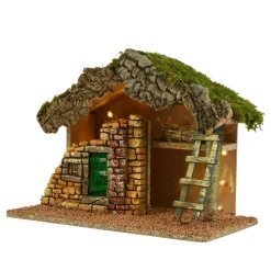 Crèche De Noël|KAEMINGK Crèche de Noël vide et lumineuse (Hauteur 24 cm) Saint-Clotaire Naturel