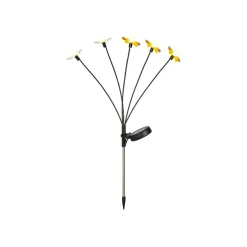 Luminaire Jardin|Eclairage Extérieur|KAEMINGK Décoration lumineuse Solaire à piquer au sol (H60 cm) Papillons et blanc chaud Jaune