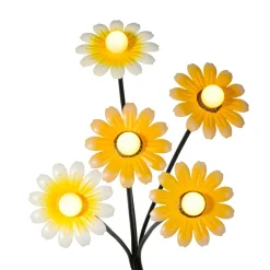 Luminaire Jardin|Eclairage Extérieur|KAEMINGK Décoration lumineuse Solaire à piquer au sol (H60 cm) Marguerites et blanc chaud Jaune