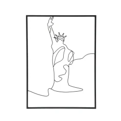 Toile, Cadre, Déco Murale|EMINZA Décoration murale en métal (H80 cm) Statut de la Liberté Noir