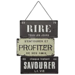 Toile, Cadre, Déco Murale|ATMOSPHERA Décoration murale en métal (H34 cm) Message Loft Noir