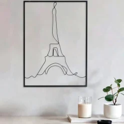 Toile, Cadre, Déco Murale|EMINZA Décoration murale en métal (H45 cm) Tour Eiffel Noir