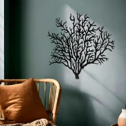 Toile, Cadre, Déco Murale|EMINZA Décoration murale en métal (H56 cm) Corail Noir