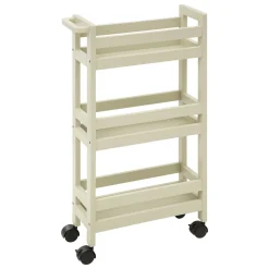Desserte, Meuble|ATMOSPHERA Desserte à roulettes 3 niveaux (40 x 15 x 75 cm) Colorama Beige