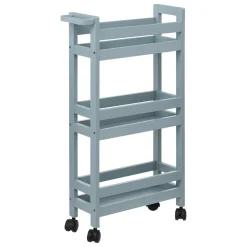 Desserte, Meuble|ATMOSPHERA Desserte à roulettes 3 niveaux (40 x 15 x 75 cm) Colorama arctique Bleu