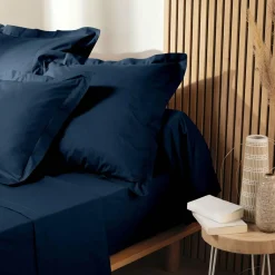 Drap Housse|DOUCEUR D'INTERIEUR Drap housse coton bio (90 x 190 cm) Biolina Bleu nuit