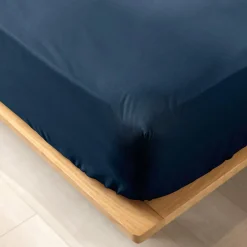 Drap Housse|DOUCEUR D'INTERIEUR Drap housse coton bio (140 x 190 cm) Biolina Bleu nuit