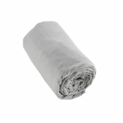 Drap Housse|EMINZA Drap housse flanelle de coton (140 x 190 cm) Nina Gris clair