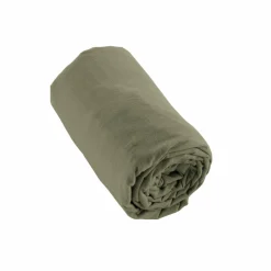 Drap Housse|EMINZA Drap housse flanelle de coton (140 x 200 cm) Nina Vert romarin